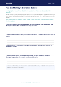 Free Sentence Structure Template | Year 4 Supported | BookFlik