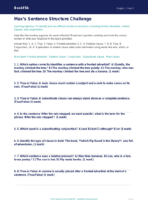 Free Sentence Structure Quiz | Year 5 Core | BookFlik