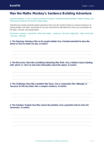 Free Sentence Structure Template | Year 5 Core | BookFlik