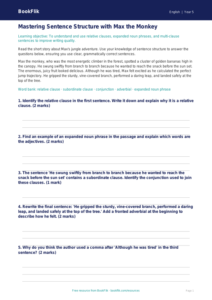 Free Sentence Structure Track Sheet | Year 5 Core | BookFlik