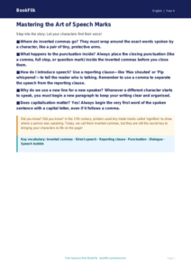 Free Speech Marks Poster | Year 4 Greater Depth | BookFlik