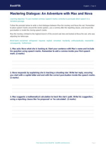 Free Speech Marks Writing Frame | Year 4 Greater Depth | BookFlik