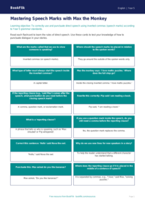 Free Speech Marks Flashcards | Year 5 Core | BookFlik