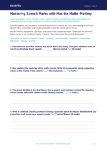 Free Speech Marks Writing Frame | Year 5 Core | BookFlik