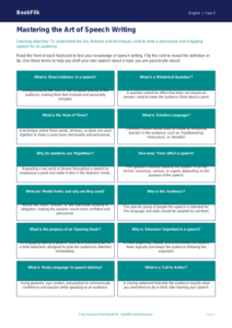 Free Speech Writing Flashcards | Year 5 Core | BookFlik
