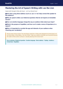 Free Speech Writing Poster | Year 5 Core | BookFlik