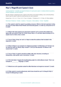 Free Speech Writing Quiz | Year 5 Core | BookFlik