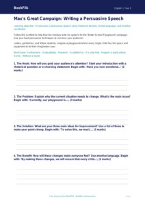 Free Speech Writing Writing Frame | Year 5 Core | BookFlik
