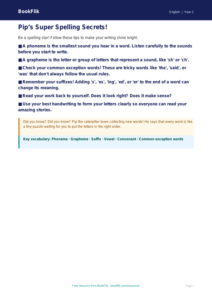 Free Spelling Poster | Year 1 Core | BookFlik