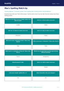 Free Spelling Flashcards | Year 4 Supported | BookFlik