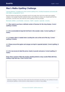 Free Spelling Activity Sheet | Year 5 Core | BookFlik