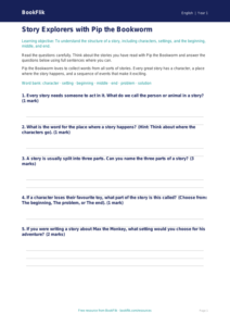 Free Stories Worksheet | Year 1 Core | BookFlik