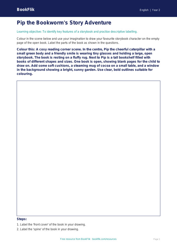 Free Stories Colouring Page | Year 2 Core | BookFlik worksheet preview — English Stories