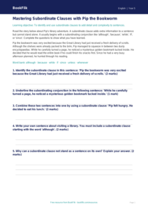 Free Subordinate Clauses Track Sheet | Year 5 Core | BookFlik