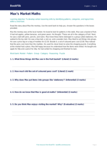 Free Verbal Reasoning Comprehension | Year 4 Supported | BookFlik
