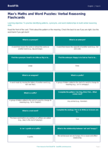 Free Verbal Reasoning Flashcards | Year 4 Supported | BookFlik