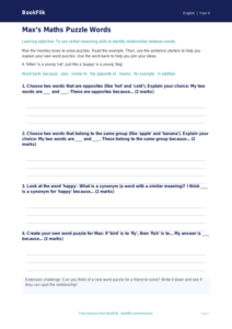 Free Verbal Reasoning Writing Frame | Year 4 Supported | BookFlik
