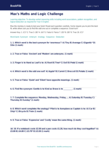 Free Verbal Reasoning Quiz | Year 5 Core | BookFlik