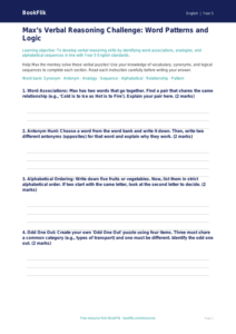 Free Verbal Reasoning Template | Year 5 Core | BookFlik