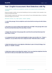 Free Vocabulary Assessment | Year 1 Core | BookFlik