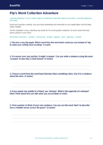 Free Vocabulary Worksheet | Year 1 Core | BookFlik