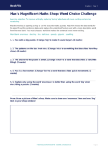 Free Vocabulary Activity Sheet | Year 2 Core | BookFlik