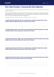 Free Vocabulary Activity Sheet | Year 3 Core | BookFlik
