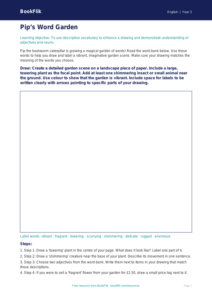 Free Vocabulary Drawing Sheet | Year 3 Core | BookFlik
