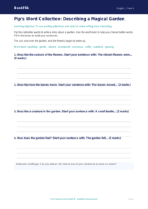 Free Vocabulary Writing Frame | Year 4 Supported | BookFlik