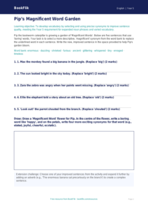 Free Vocabulary Activity Sheet | Year 5 Core | BookFlik