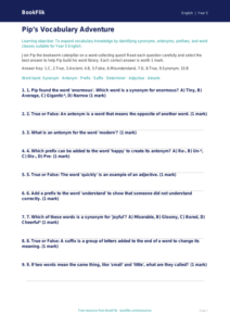 Free Vocabulary Quiz | Year 5 Core | BookFlik