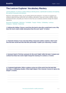 Free Vocabulary Template | Year 5 Greater Depth | BookFlik