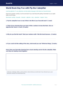 Free World Book Day Worksheet | Year 4 Supported | BookFlik