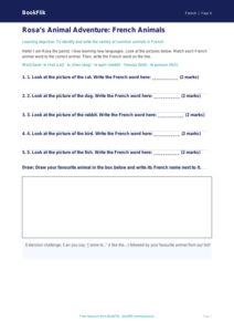 Free Animals Activity Sheet | Year 4 Supported | BookFlik