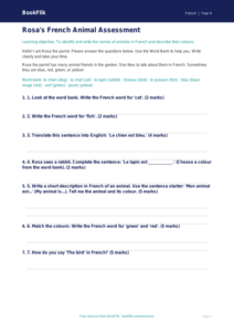 Free Animals Assessment | Year 4 Supported | BookFlik