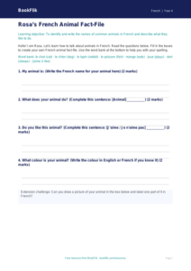 Free Animals Template | Year 4 Supported | BookFlik