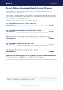 Free Animals Activity Sheet | Year 5 Core | BookFlik