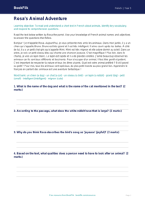 Free Animals Comprehension | Year 5 Core | BookFlik