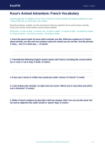 Free Animals Worksheet | Year 5 Core | BookFlik