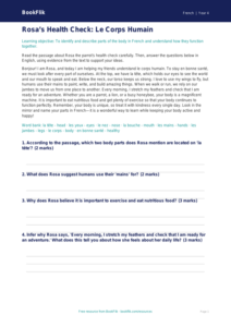 Free Body Parts Comprehension | Year 4 Greater Depth | BookFlik