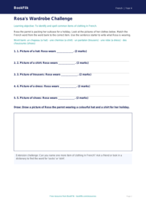 Free Clothes Activity Sheet | Year 4 Supported | BookFlik