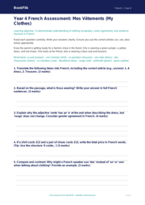 Free Clothes Assessment | Year 4 Greater Depth | BookFlik