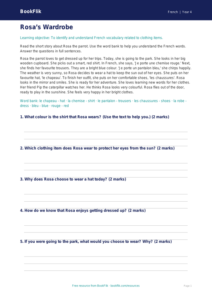 Free Clothes Comprehension | Year 4 Supported | BookFlik