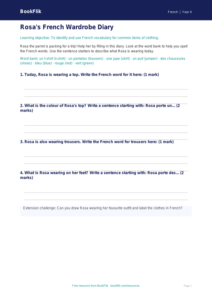 Free Clothes Template | Year 4 Supported | BookFlik