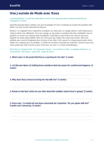 Free Clothes Comprehension | Year 5 Core | BookFlik