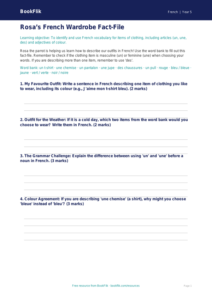 Free Clothes Template | Year 5 Core | BookFlik
