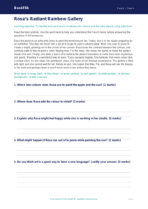 Free Colours Comprehension | Year 4 Greater Depth | BookFlik