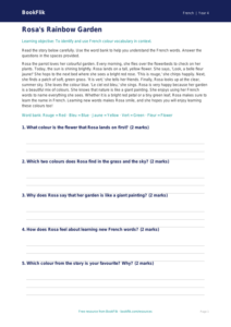 Free Colours Comprehension | Year 4 Supported | BookFlik
