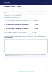 Free Colours Track Sheet | Year 4 Supported | BookFlik