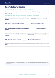 Free Colours Worksheet | Year 4 Supported | BookFlik